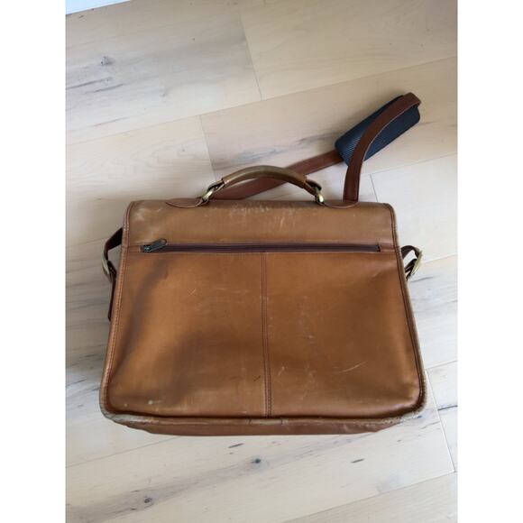 Vintage Leather Messenger Bag/Brief Case Collegiate Academia Weathered Brown - Picture 3 of 11